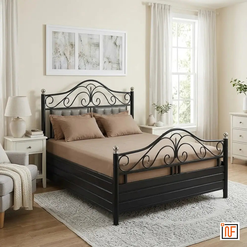 melodie-namariq-elegant-metal-bed-with-hydraulic-box-storage-twin-cushions-headboard-water-resistant-anti-rust-powder-coated-finish-black