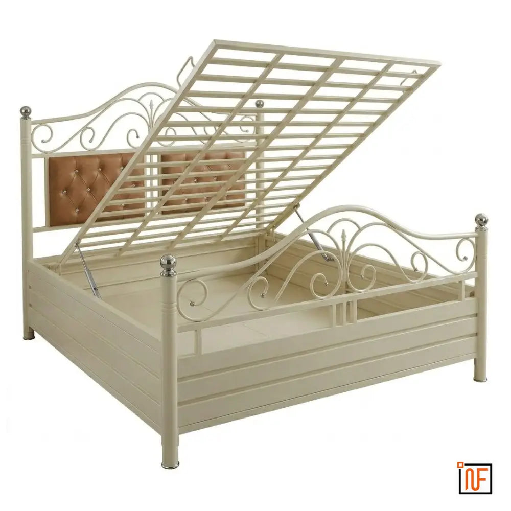 melodie-namariq-elegant-metal-bed-with-hydraulic-box-storage-twin-cushions-headboard-water-resistant-anti-rust-powder-coated-finish-ivory