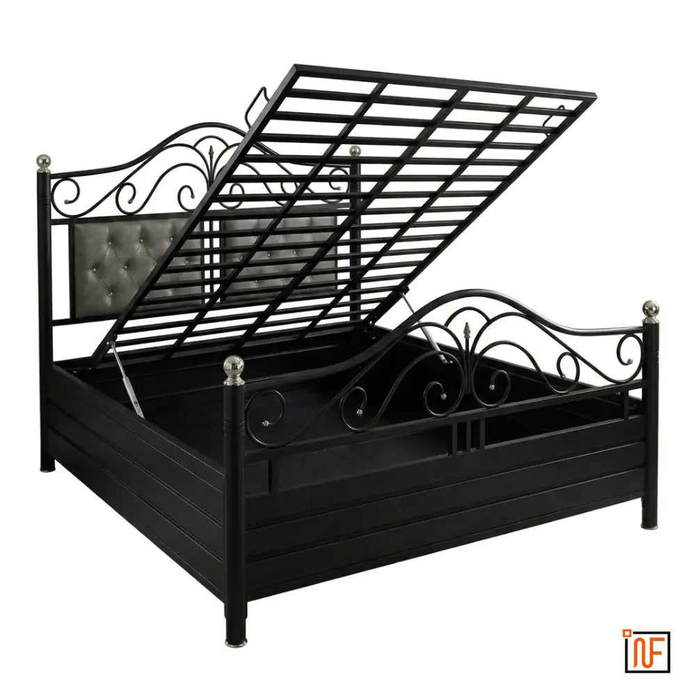 melodie-namariq-elegant-metal-bed-with-hydraulic-box-storage-twin-cushions-headboard-water-resistant-anti-rust-powder-coated-finish-black