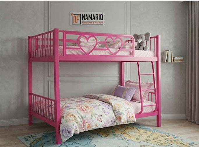 girliyappa-namariq-twin-hearts-twin-over-twin-metal-bunk-bed-without-storage-heavy-duty-powder-coated-pink-color