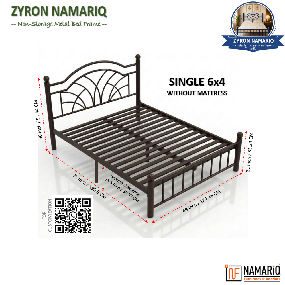 zyron-namariq-solid-wrought-iron-metal-bed-cot-without-inbuilt-storage-box-space-saving-bedroom-furniture-artistic-head-footboard-with-without-mattress-king-queen-single-sizes-powder-coated-brown-color