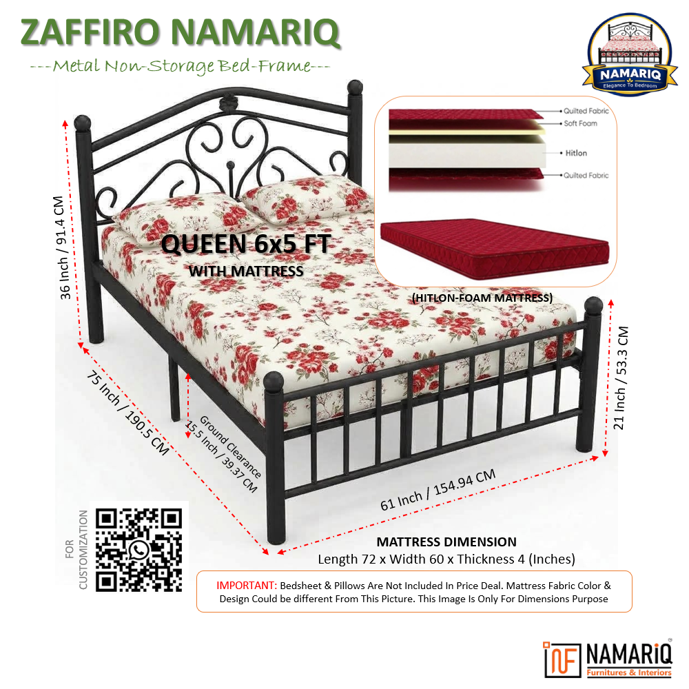 zaffiro-namariq-wrought-iron-modern-metal-bed-cot-without-inbuilt-storage-box-space-saving-bedroom-furniture-artistic-head-footboard-with-without-mattress-king-queen-single-sizes-powder-coated-black-color