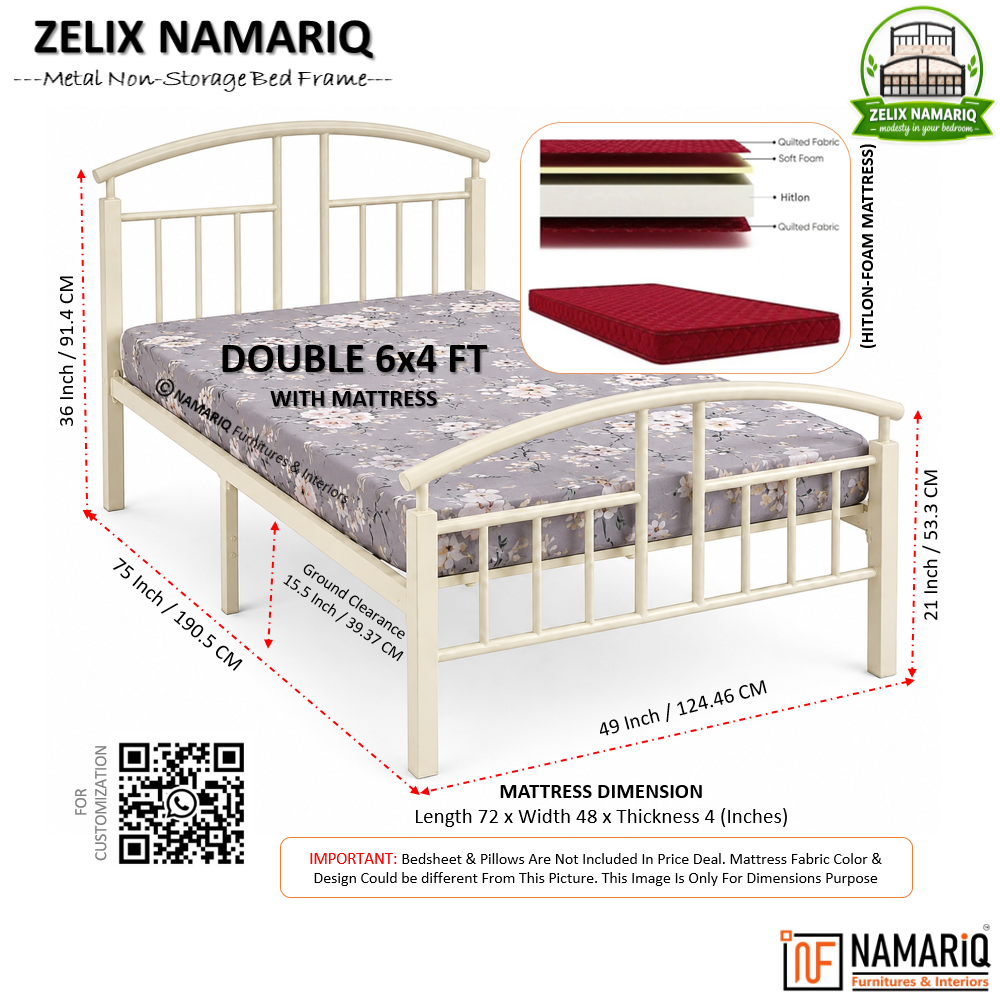 zelix-namariq-wrought-iron-metal-bed-without-inbuilt-storage-box-space-saving-bedroom-living-room-cot-bed-king-queen-single-sizes-with-without-mattress-ivory-color