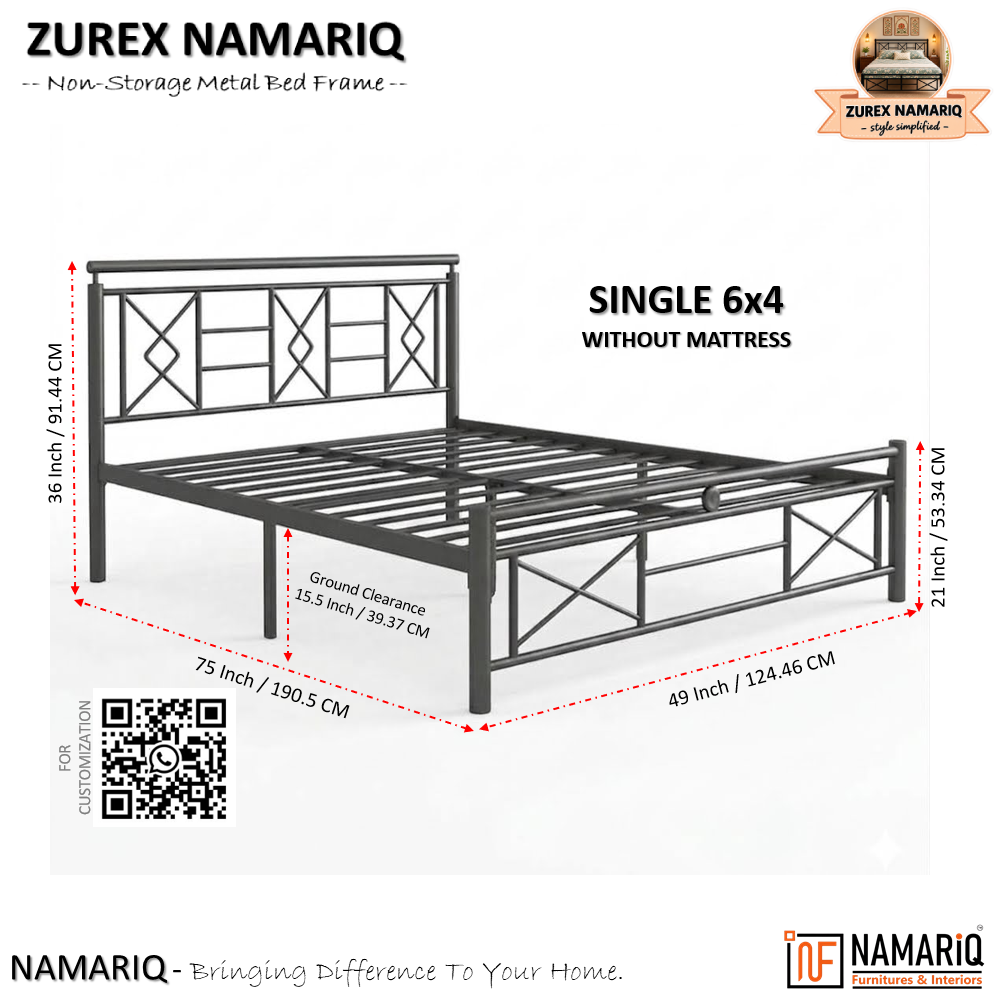 zurex-namariq-heavy-duty-metal-bed-frame-with-modern-geometric-headboard-footboard-bedroom-home-furniture-with-without-mattress-powder-coated-grey-finish-king-queen-single-sizes