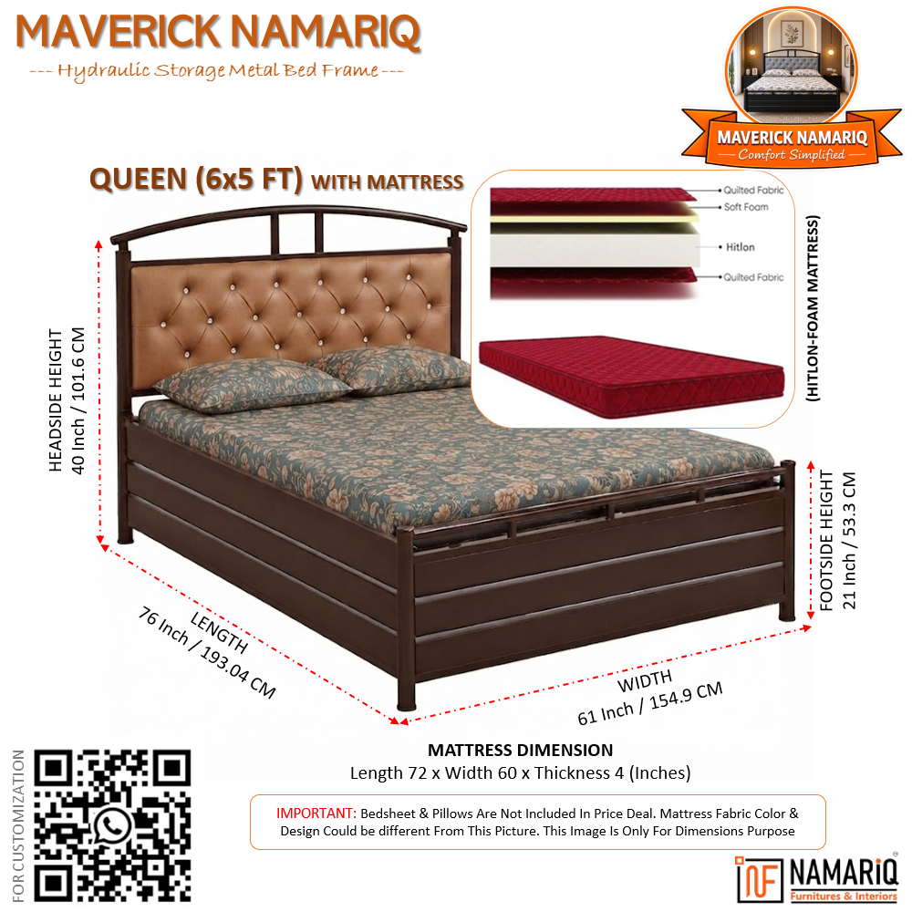 maverick-namariq-hydraulic-storage-metal-bed-frame-with-cushioned-tufted-headboard-bedroom-furniture-easy-assembly-premium-powder-coated-king-queen-single-sizes-brown-brown-color