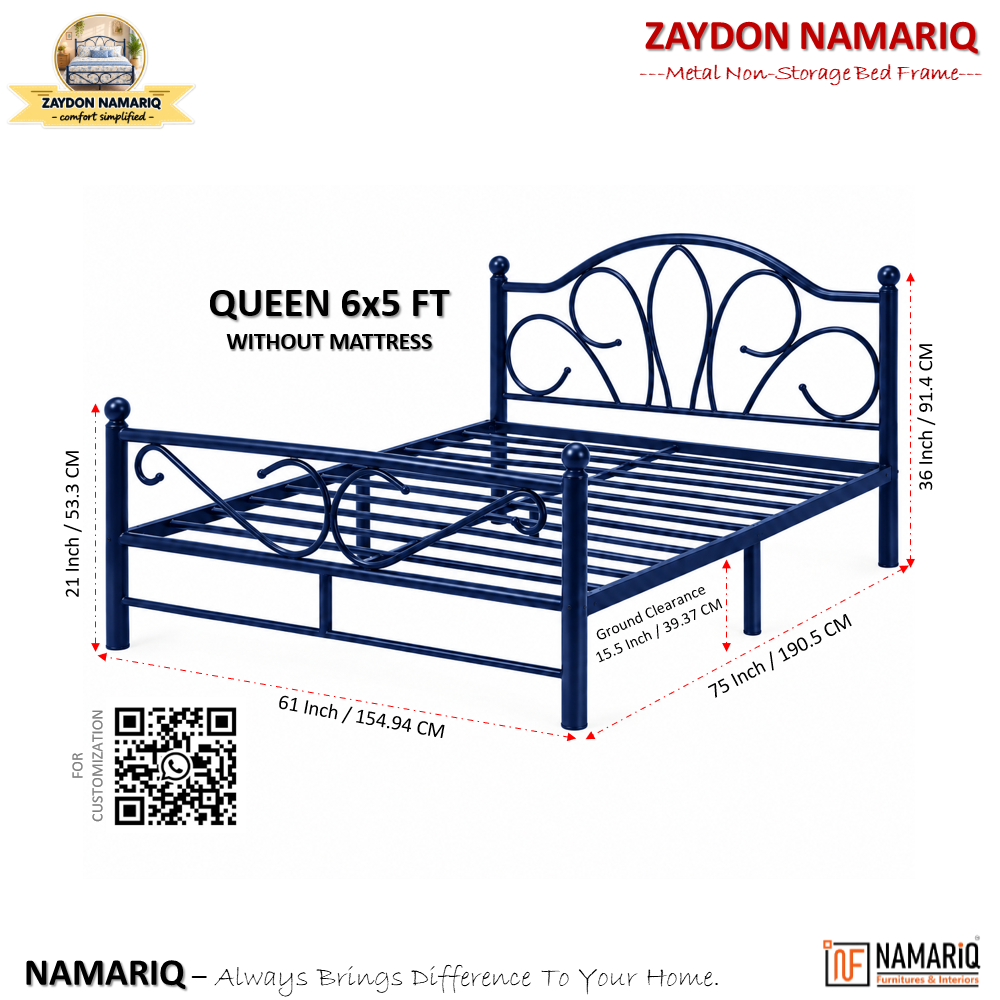 zaydon-namariq-solid-wrought-iron-metal-bed-cot-without-inbuilt-storage-box-space-saving-bedroom-furniture-artistic-head-footboard-with-without-mattress-king-queen-single-twin-sizes-powder-coated-blue-color