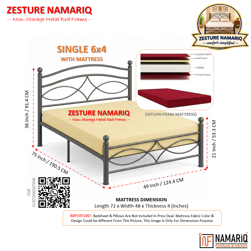 zesture-namariq-solid-wrought-iron-metal-bed-cot-without-inbuilt-storage-box-space-saving-bedroom-furniture-artistic-head-footboard-with-without-mattress-king-queen-single-sizes-powder-coated-grey-color