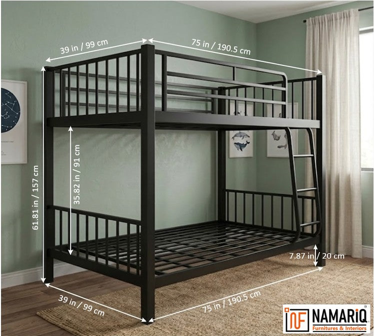 kidmania-namariq-twin-over-twin-heavy-duty-metal-bunk-bed-without-storage-box-designed-for-kids-teenagers-and-adult-siblings-black-color-without-mattress