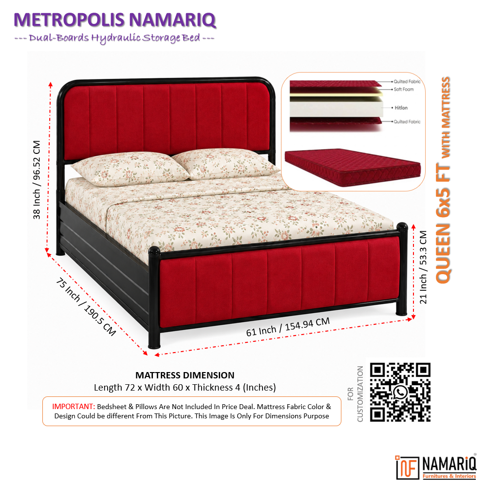 metropolis-namariq-hydraulic-storage-metal-bed-frame-with-cushioned-tufted-head-footboards-bedroom-furniture-easy-assembly-premium-powder-coated-king-queen-single-sizes-black-red-color