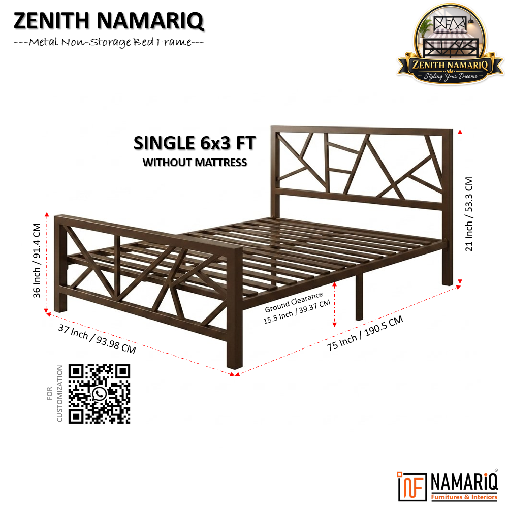 zenith-namariq-heavy-duty-metal-bed-frame-with-modern-geometric-x-pattern-solid-metal-bed-bedroom-home-furniture-with-without-mattress-powder-coated-brown-finish-king-queen-double-single-sizes