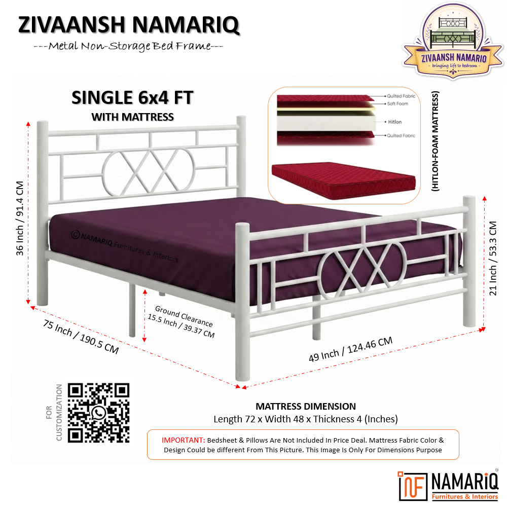 zivaansh-namariq-wrought-iron-metal-bed-without-inbuilt-storage-box-space-saving-bedroom-cot-bed-with-architectural-circle-grid-head-footboard-with-without-mattress-king-queen-single-sizes-powder-coated-white-color