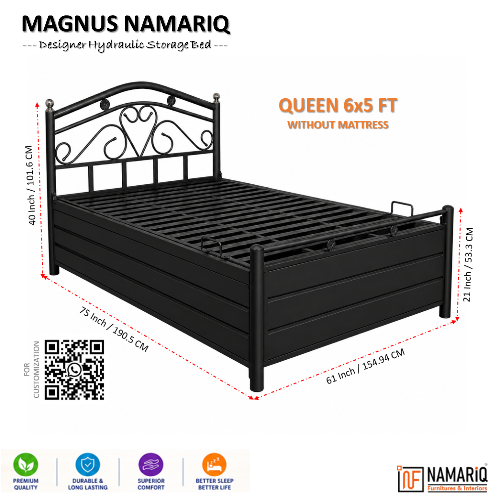magnus-namariq-hydraulic-storage-metal-bed-frame-with-designer-headboard-bedroom-furniture-easy-assembly-premium-powder-coated-king-queen-single-sizes-black-color
