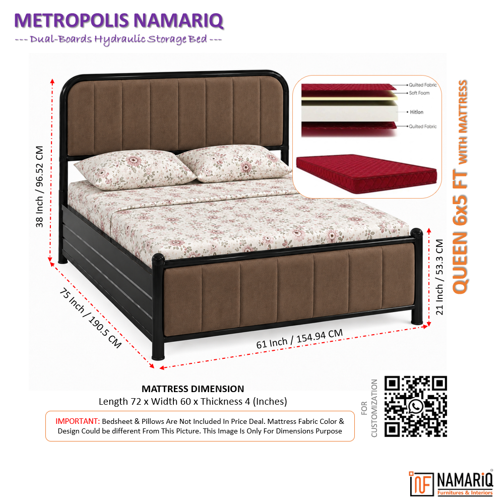 metropolis-namariq-hydraulic-storage-metal-bed-frame-with-cushioned-tufted-head-footboards-bedroom-furniture-easy-assembly-premium-powder-coated-king-queen-single-sizes-black-brown-color