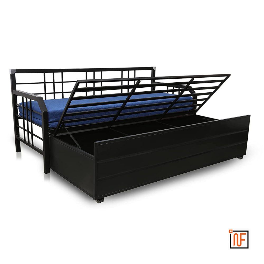 omega-namariq-minimalist-design-wrought-metal-sofa-cum-bed-convertible-sofa-cum-bed-with-hydraulic-box-storage-for-bedroom-living-room-water-resistant-anti-rust-powder-coated-finish-black-blue-combination