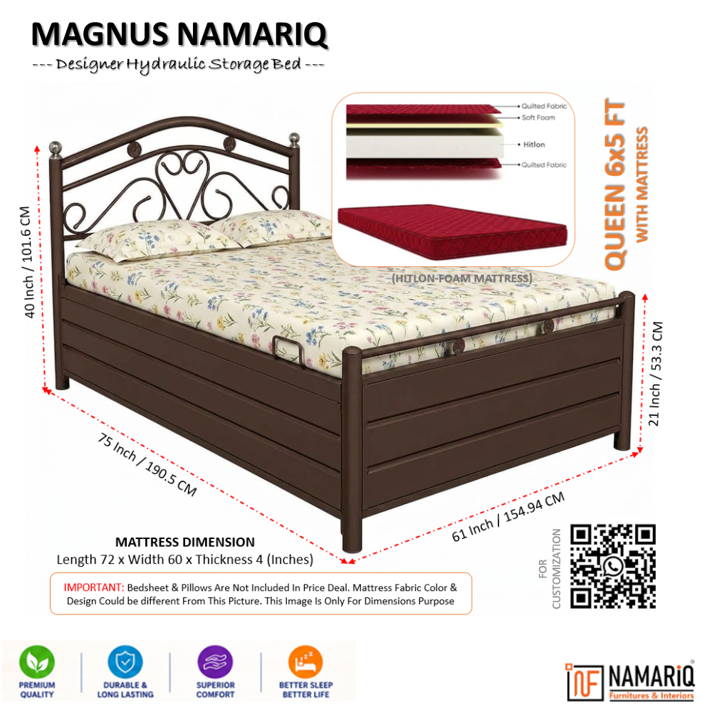 magnus-namariq-hydraulic-storage-metal-bed-frame-with-designer-headboard-bedroom-furniture-easy-assembly-premium-powder-coated-king-queen-single-sizes-brown-color