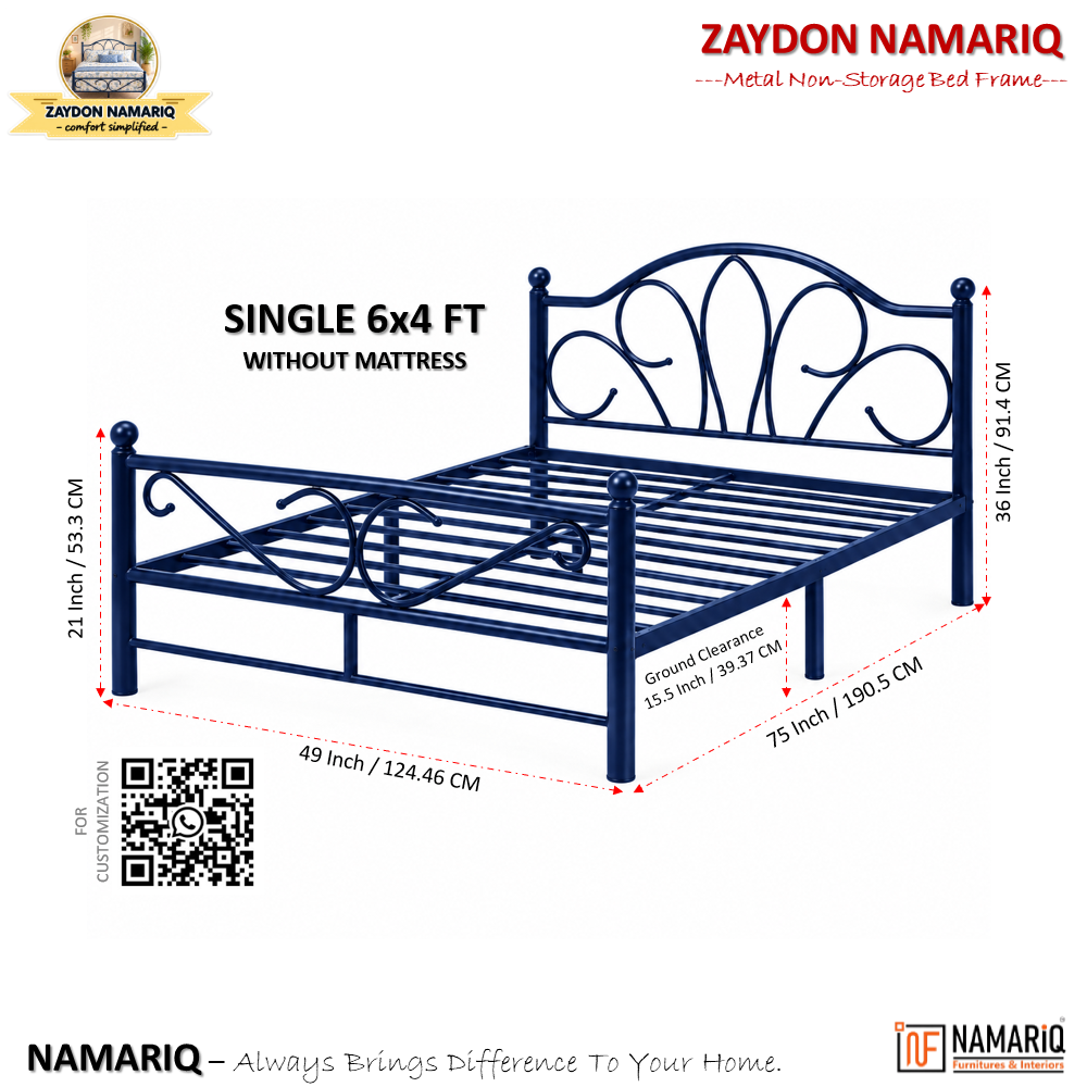 zaydon-namariq-solid-wrought-iron-metal-bed-cot-without-inbuilt-storage-box-space-saving-bedroom-furniture-artistic-head-footboard-with-without-mattress-king-queen-single-twin-sizes-powder-coated-blue-color