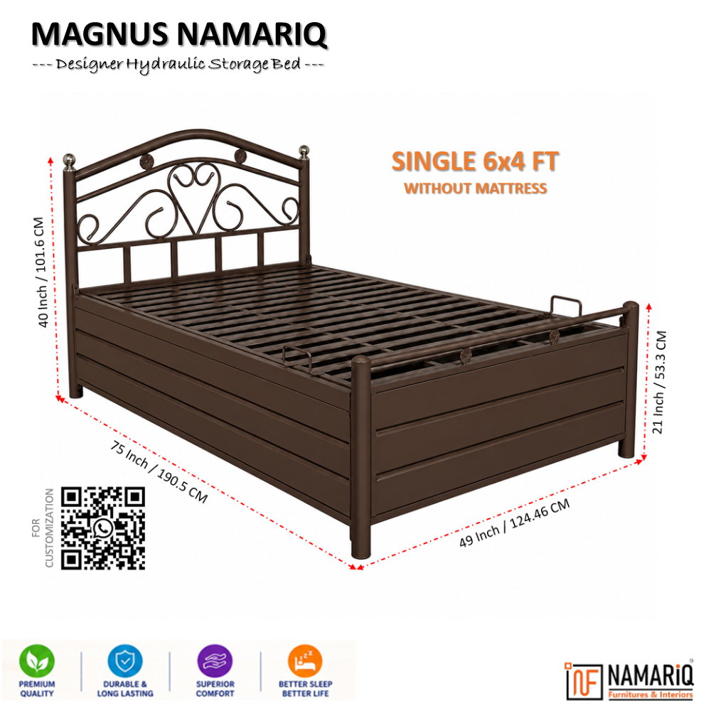 magnus-namariq-hydraulic-storage-metal-bed-frame-with-designer-headboard-bedroom-furniture-easy-assembly-premium-powder-coated-king-queen-single-sizes-brown-color
