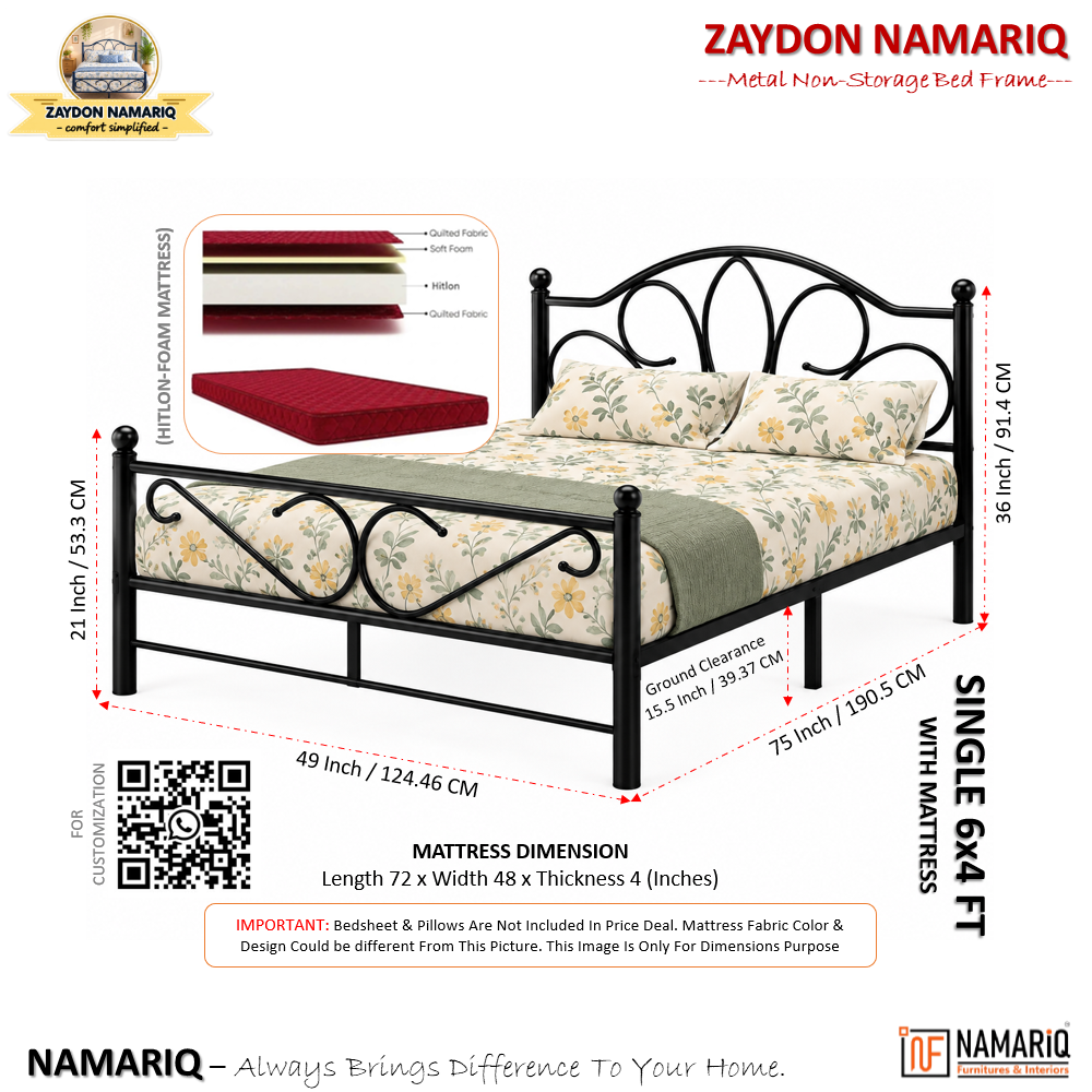 zaydon-namariq-solid-wrought-iron-metal-bed-cot-without-inbuilt-storage-box-space-saving-bedroom-furniture-artistic-head-footboard-with-without-mattress-king-queen-single-twin-sizes-powder-coated-black-color