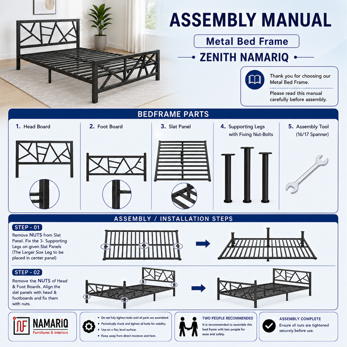 zenith-namariq-heavy-duty-metal-bed-frame-with-modern-geometric-x-pattern-solid-metal-bed-bedroom-home-furniture-with-without-mattress-powder-coated-ivory-finish-king-queen-double-single-sizes