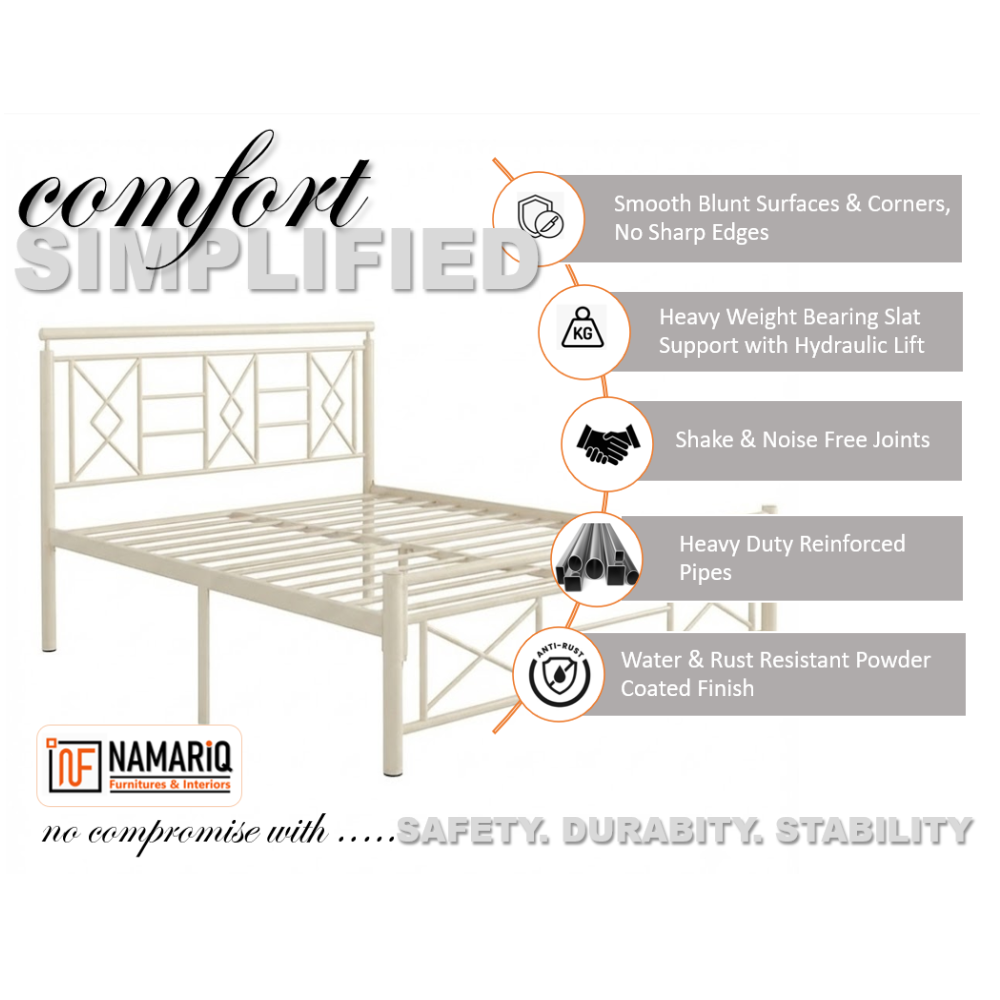 zurex-namariq-stylish-sleek-wrought-iron-metal-bed-for-bedroom-without-inbuilt-storage-water-resistant-anti-rust-powder-coated-finish-ivory