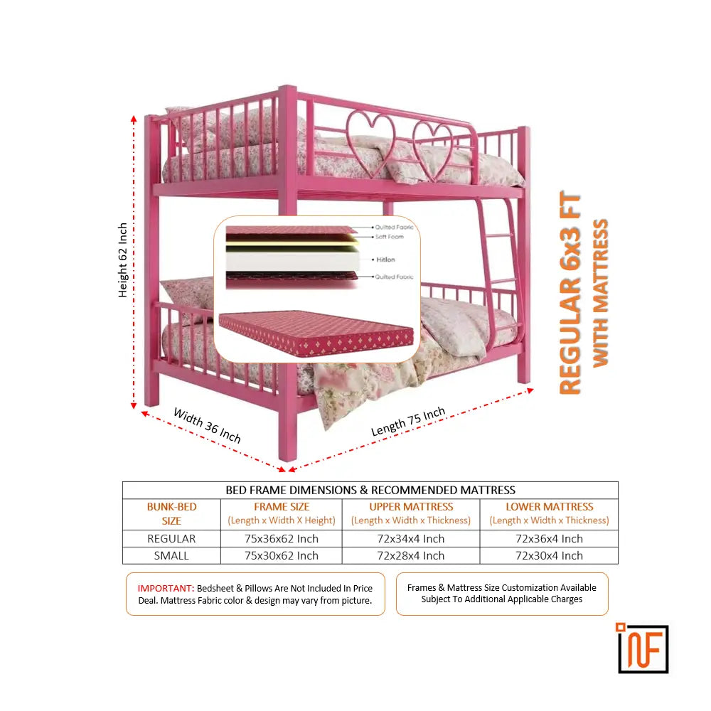 girliyapa-namariq-twin-over-twin-heart-cutout-metal-bunk-bed-for-female-siblings-without-inbuilt-storage-scratch-free-water-resistant-powder-coated-finish-vibrant-pink