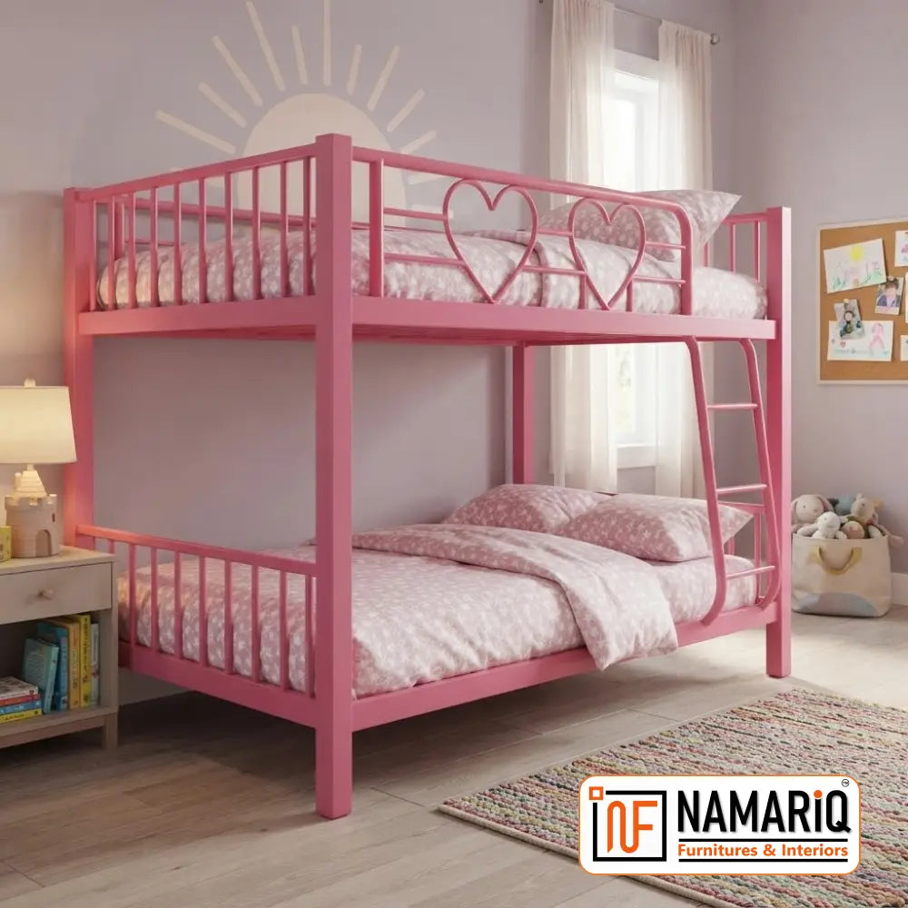 girliyapa-namariq-twin-over-twin-heart-cutout-metal-bunk-bed-for-female-siblings-without-inbuilt-storage-scratch-free-water-resistant-powder-coated-finish-vibrant-pink