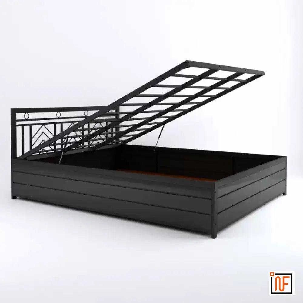 maitra-namariq-modern-metal-bed-with-hydraulic-box-storage-water-resistant-anti-rust-powder-coated-finish-black