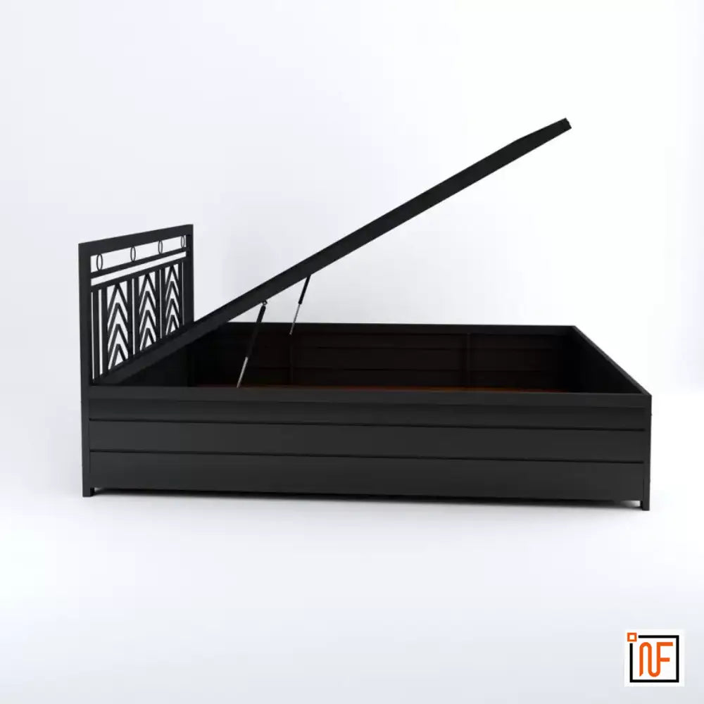 maitra-namariq-modern-metal-bed-with-hydraulic-box-storage-water-resistant-anti-rust-powder-coated-finish-black