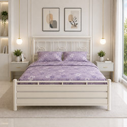 MOMENTUM NAMARIQ: Heavy Duty Hydraulic Storage Metal Bed Frame with Designer Headboard | Bedroom Furniture | Easy Assembly | Premium Powder Coated | KING, QUEEN, SINGLE Sizes | IVORY Color