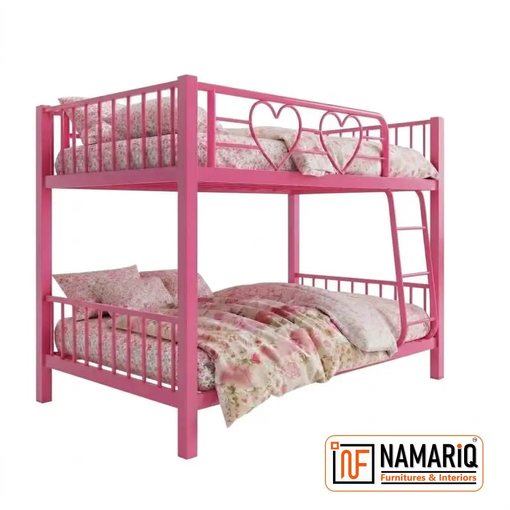 girliyapa-namariq-twin-over-twin-heart-cutout-metal-bunk-bed-for-female-siblings-without-inbuilt-storage-scratch-free-water-resistant-powder-coated-finish-vibrant-pink