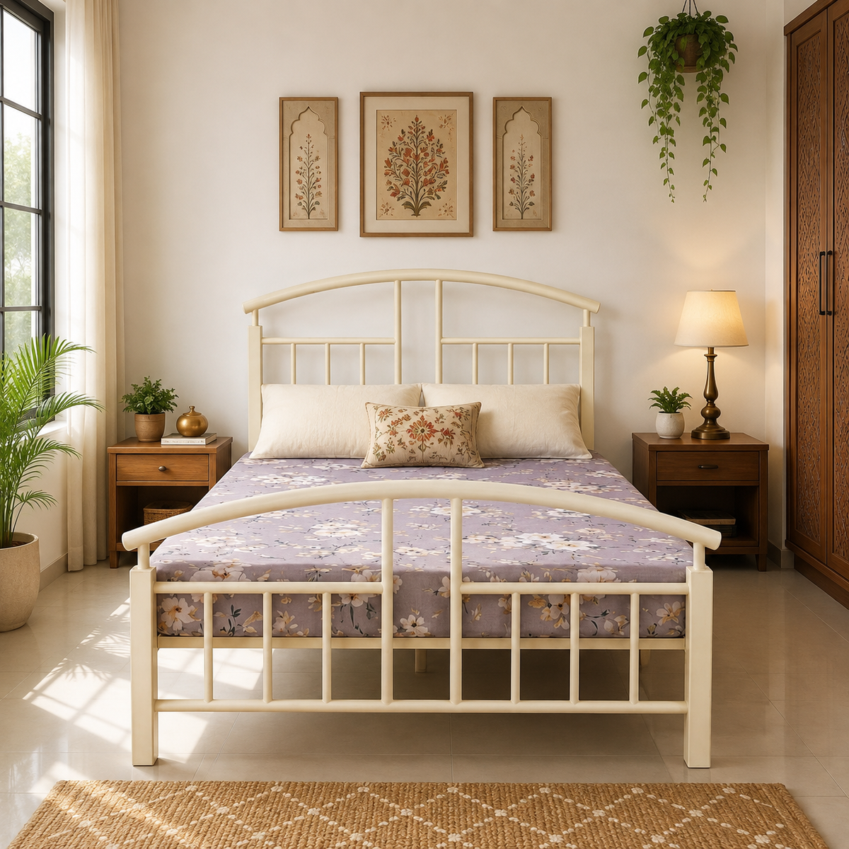 zelix-namariq-wrought-iron-metal-bed-without-inbuilt-storage-box-space-saving-bedroom-living-room-cot-bed-king-queen-single-sizes-with-without-mattress-ivory-color