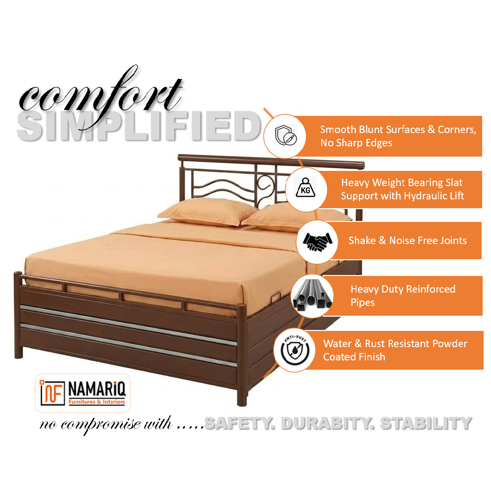 matrix-namariq-wavey-designed-wrought-iron-metal-bed-with-hydraulic-box-storage-water-resistant-anti-rust-powder-coated-finish-brown