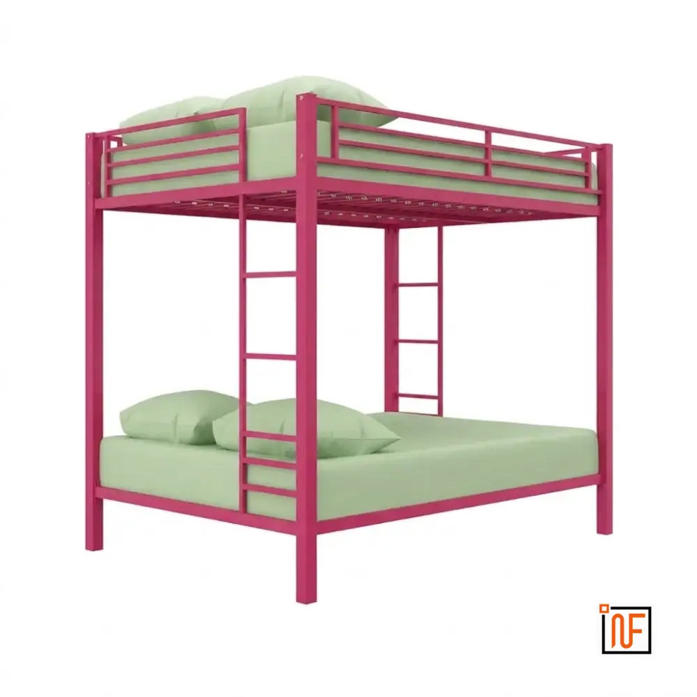 aegis-namariq-twin-over-twin-heavy-duty-metal-bunk-bed-without-inbuilt-storage-anti-rust-water-resistant-powder-coated-finish-dark-pink