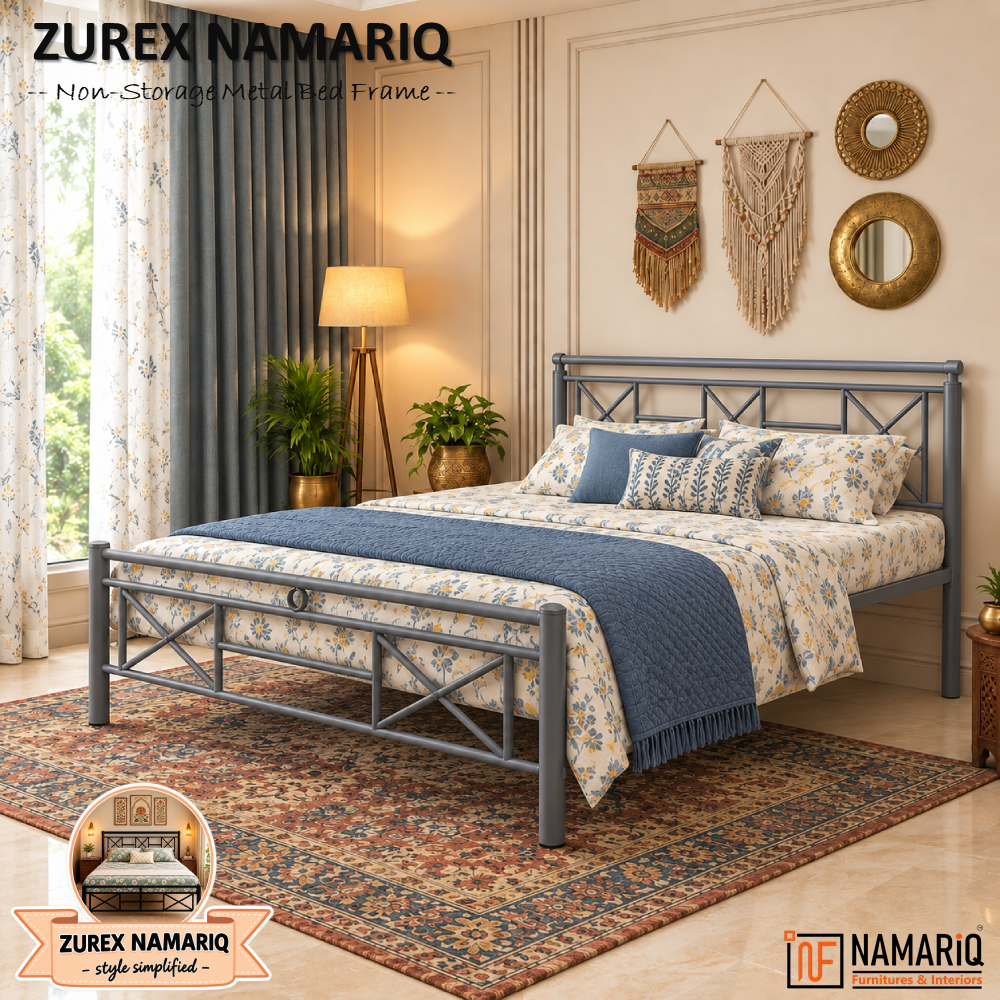 zurex-namariq-heavy-duty-metal-bed-frame-with-modern-geometric-headboard-footboard-bedroom-home-furniture-with-without-mattress-powder-coated-grey-finish-king-queen-single-sizes