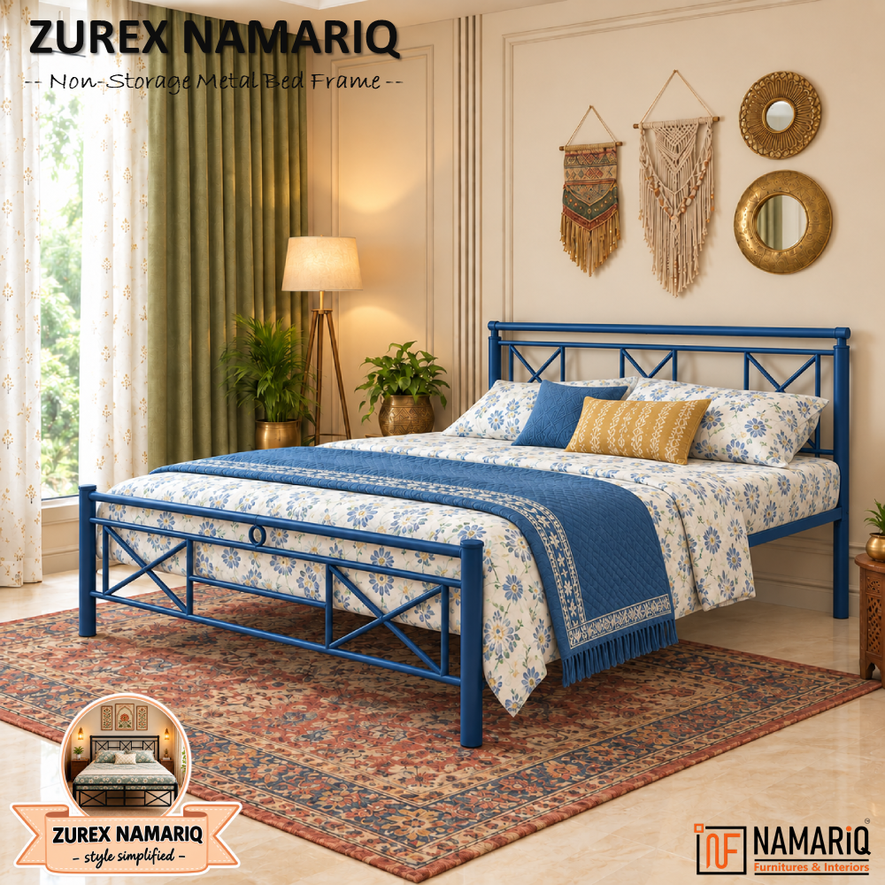zurex-namariq-heavy-duty-metal-bed-frame-with-modern-geometric-headboard-footboard-bedroom-home-furniture-with-without-mattress-powder-coated-blue-finish-king-queen-single-sizes