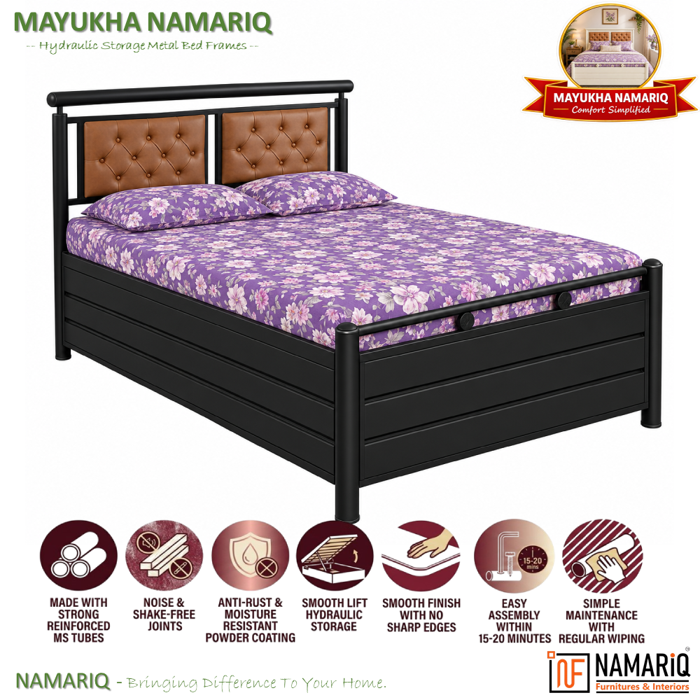 mayukha-namariq-metal-hydraulic-storage-bed-dual-tufted-headboards-bedroom-furniture-easy-assembly-premium-powder-coated-king-queen-single-sizes-black-frame-with-brown-headboard-color