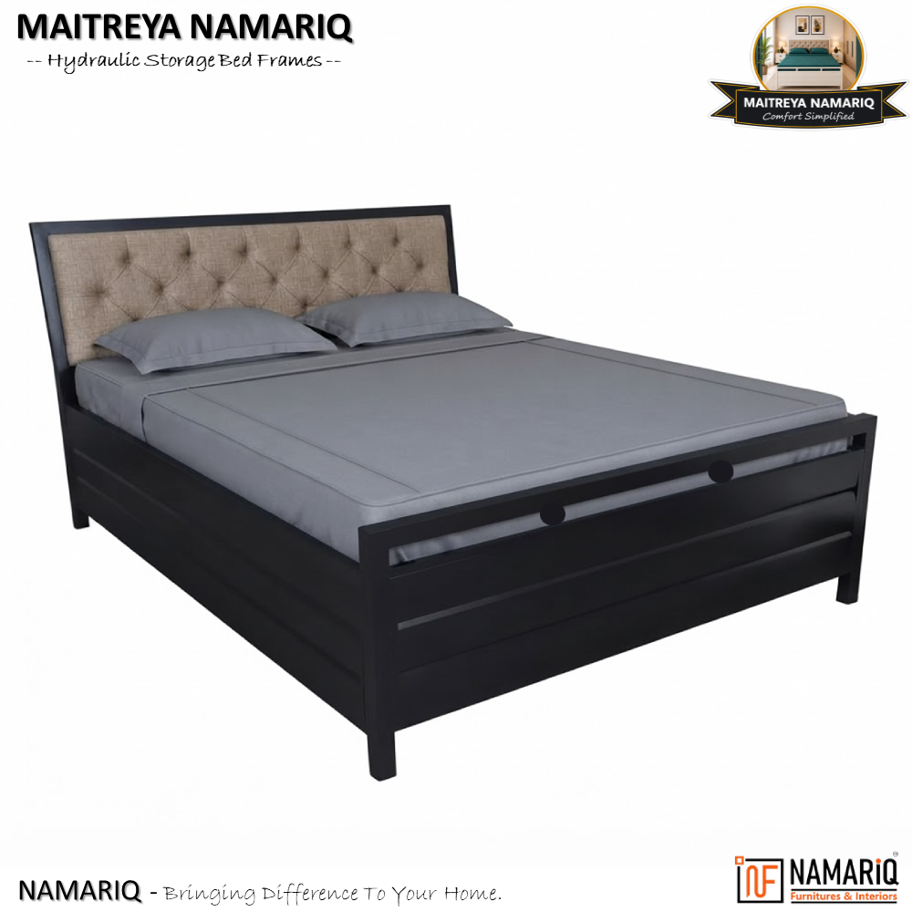 maitreya-namariq-hydraulic-storage-box-metal-bed-frame-with-tufted-fabric-headboard-bedroom-furniture-easy-assembly-premium-powder-coated-king-queen-single-sizes-black-color