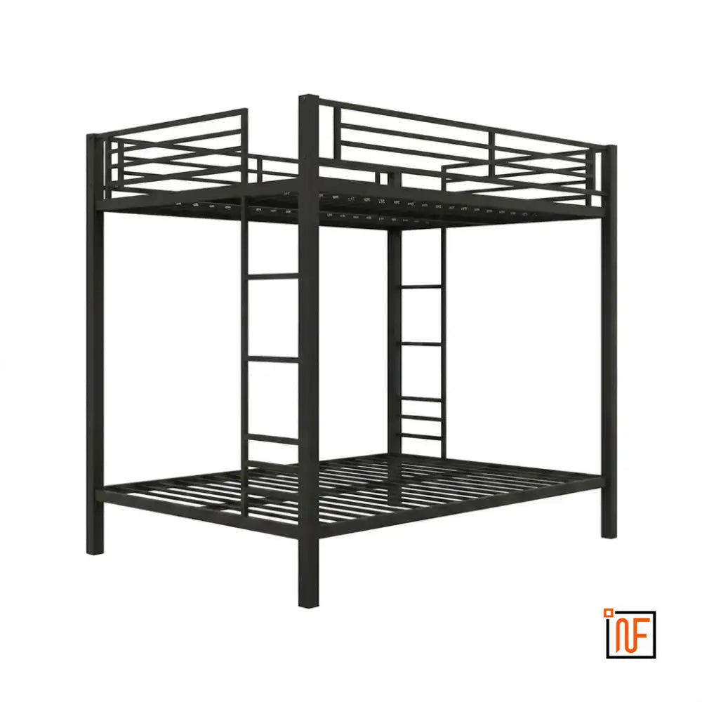 aegis-namariq-twin-over-twin-heavy-duty-metal-bunk-bed-without-inbuilt-storage-anti-rust-water-resistant-powder-coated-finish-black