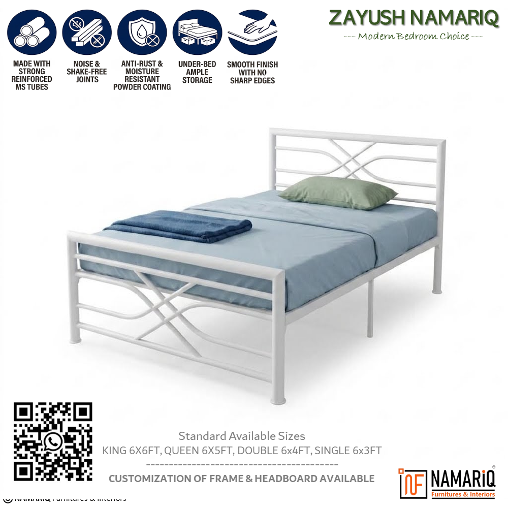zayush-namariq-heavy-duty-metal-bed-frame-with-modern-geometric-headboard-footboard-bedroom-home-furniture-with-without-mattress-powder-coated-white-finish-king-queen-single-sizes