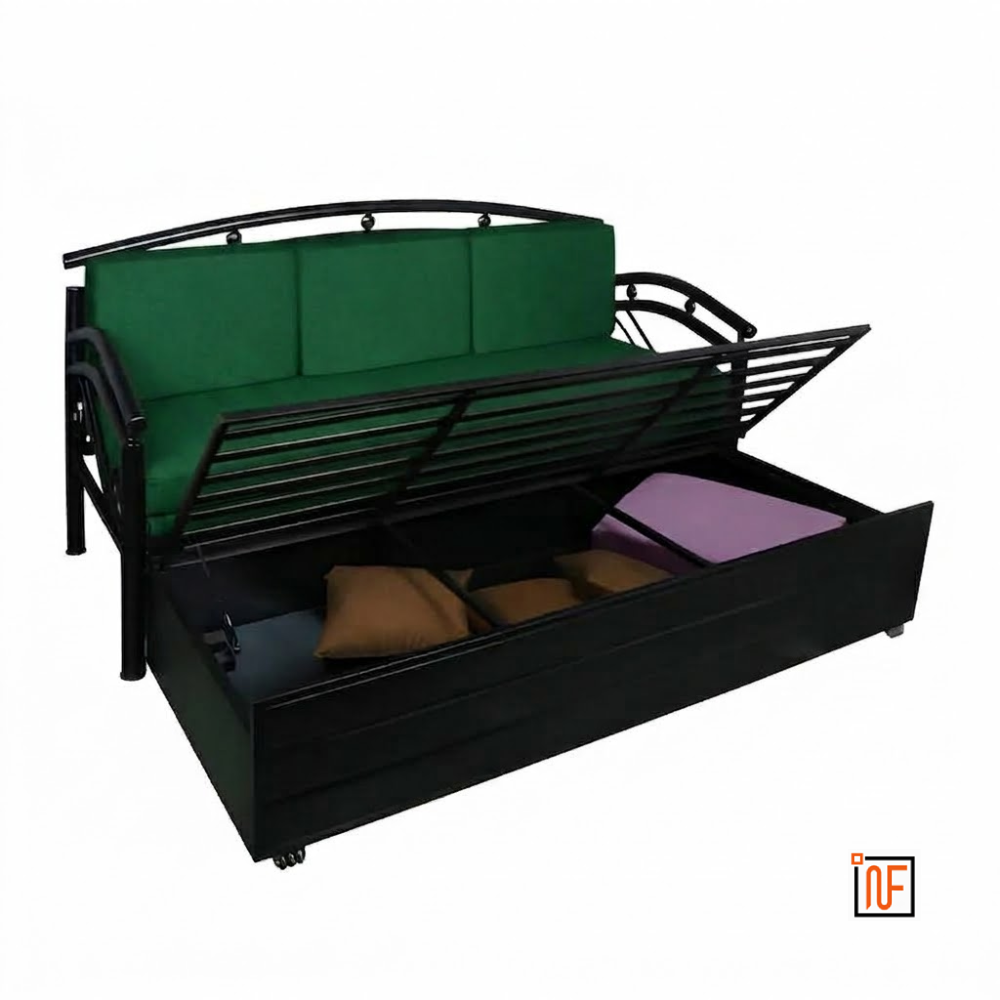onyx-namariq-butterfly-design-frame-metal-sofa-cum-bed-convertible-sofa-cum-bed-with-hydraulic-box-storage-for-bedroom-living-room-water-resistant-anti-rust-powder-coated-finish-black-green-tone