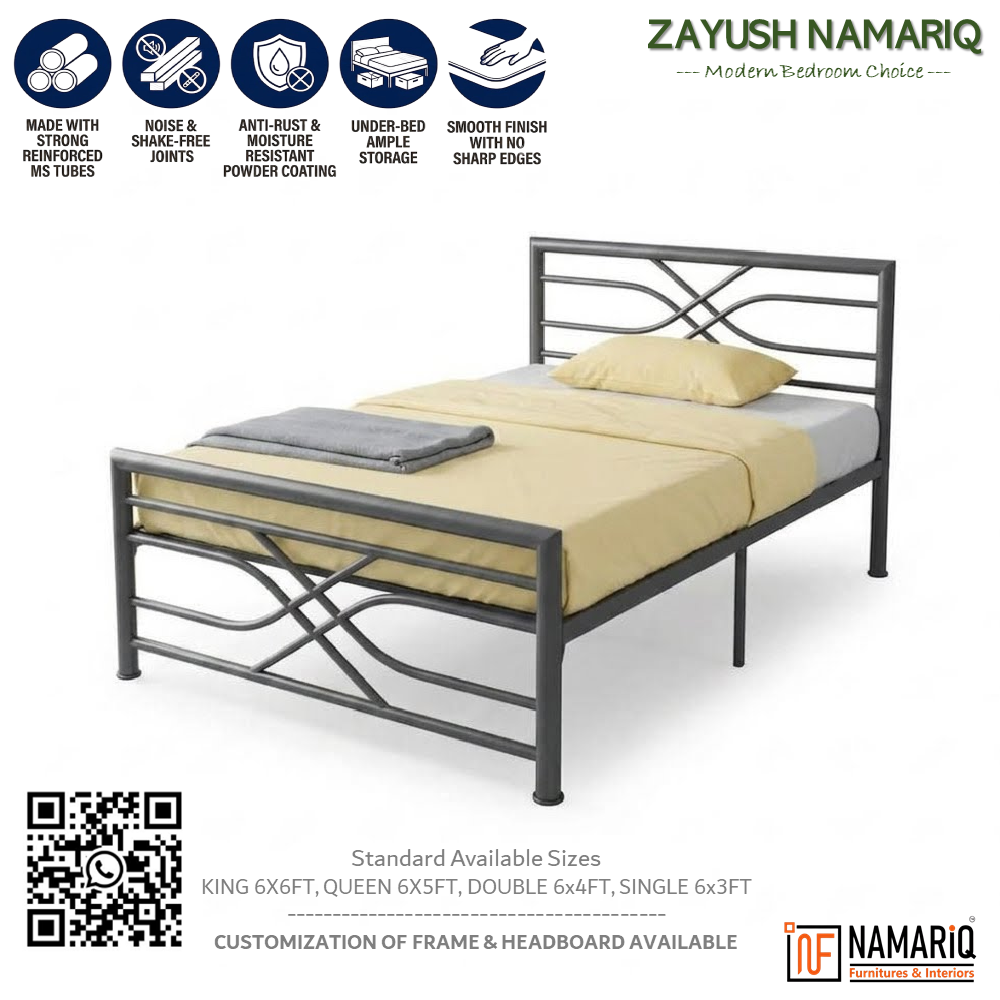 zayush-namariq-heavy-duty-metal-bed-frame-with-modern-geometric-headboard-footboard-bedroom-home-furniture-with-without-mattress-powder-coated-grey-finish-king-queen-single-sizes