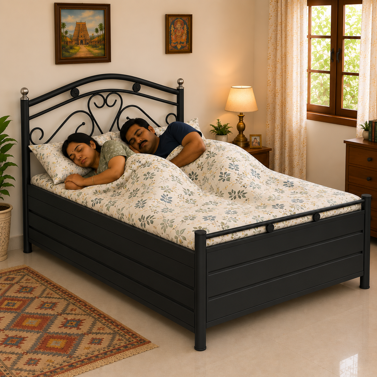 magnus-namariq-hydraulic-storage-metal-bed-frame-with-designer-headboard-bedroom-furniture-easy-assembly-premium-powder-coated-king-queen-single-sizes-black-color