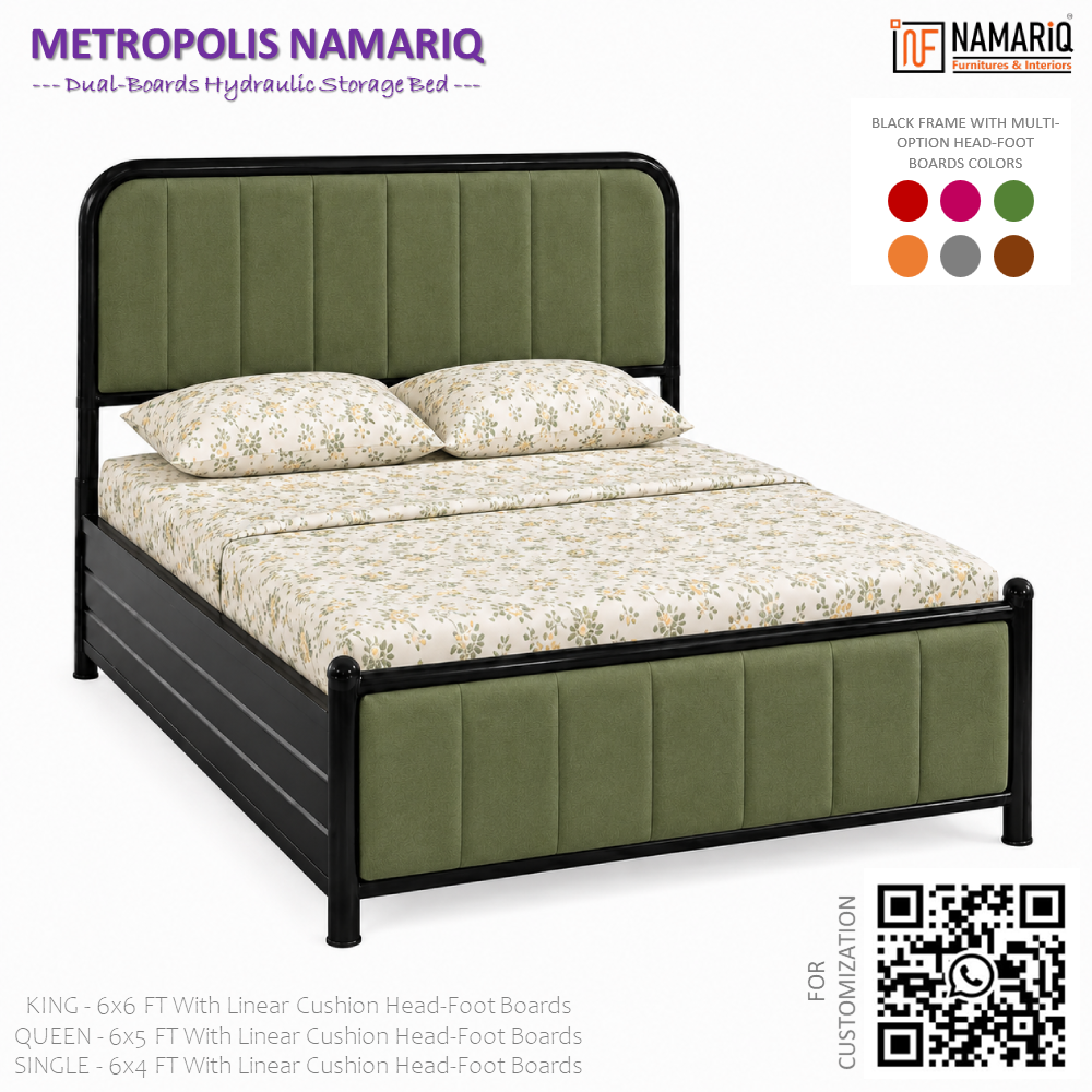 metropolis-namariq-hydraulic-storage-metal-bed-frame-with-cushioned-tufted-head-footboards-bedroom-furniture-easy-assembly-premium-powder-coated-king-queen-single-sizes-black-green-color