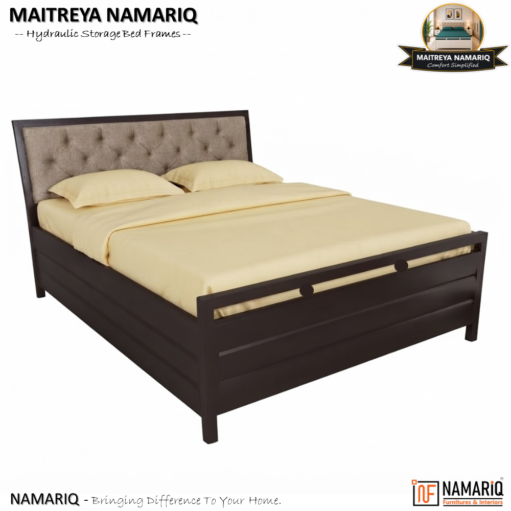 maitreya-namariq-hydraulic-storage-box-metal-bed-frame-with-tufted-fabric-headboard-bedroom-furniture-easy-assembly-premium-powder-coated-king-queen-single-sizes-brown-color