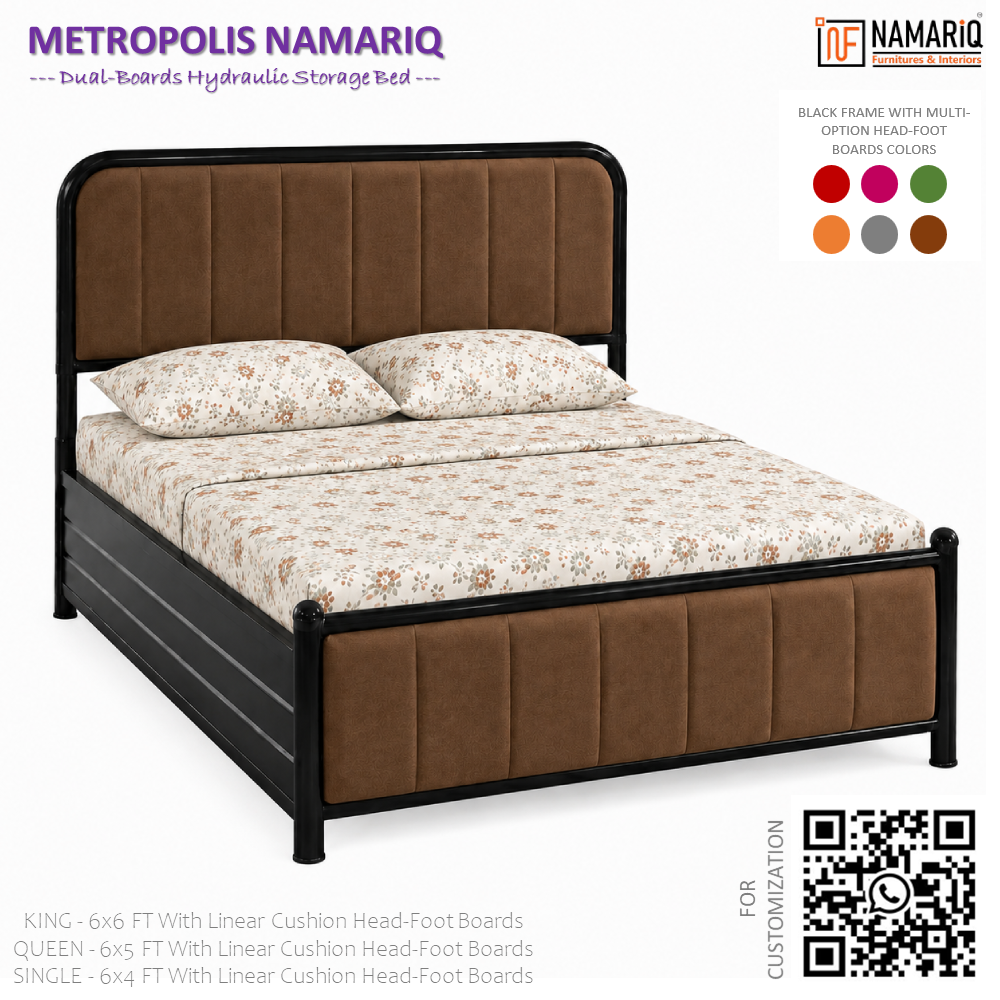 metropolis-namariq-hydraulic-storage-metal-bed-frame-with-cushioned-tufted-head-footboards-bedroom-furniture-easy-assembly-premium-powder-coated-king-queen-single-sizes-black-brown-color