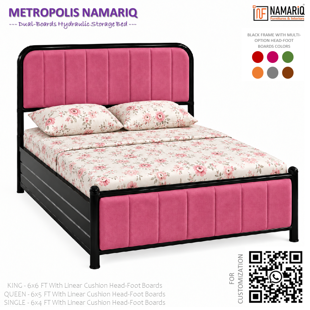 metropolis-namariq-hydraulic-storage-metal-bed-frame-with-cushioned-tufted-head-footboards-bedroom-furniture-easy-assembly-premium-powder-coated-king-queen-single-sizes-black-pink-color