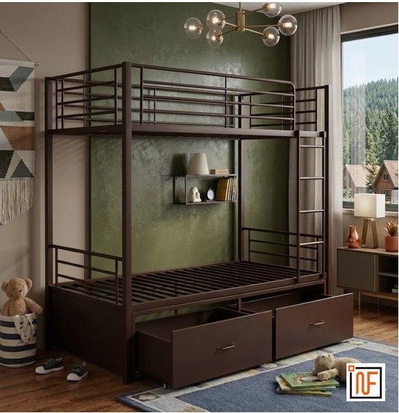 yugma-namariq-twin-over-twin-heavy-duty-metal-bunk-bed-with-integrated-dual-drawer-storage-dark-brown-powder-coated-finish-without-mattresses