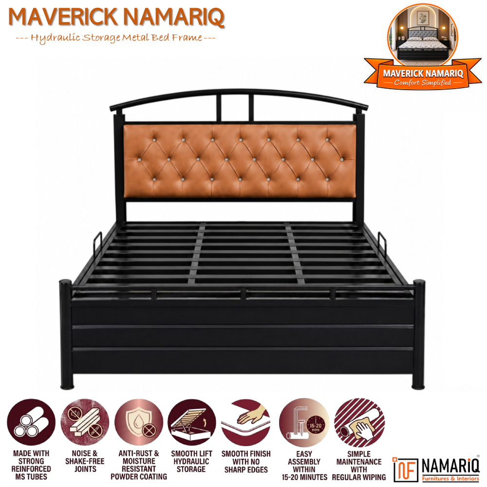maverick-namariq-hydraulic-storage-metal-bed-frame-with-cushioned-tufted-headboard-bedroom-furniture-easy-assembly-premium-powder-coated-king-queen-single-sizes-black-brown-color