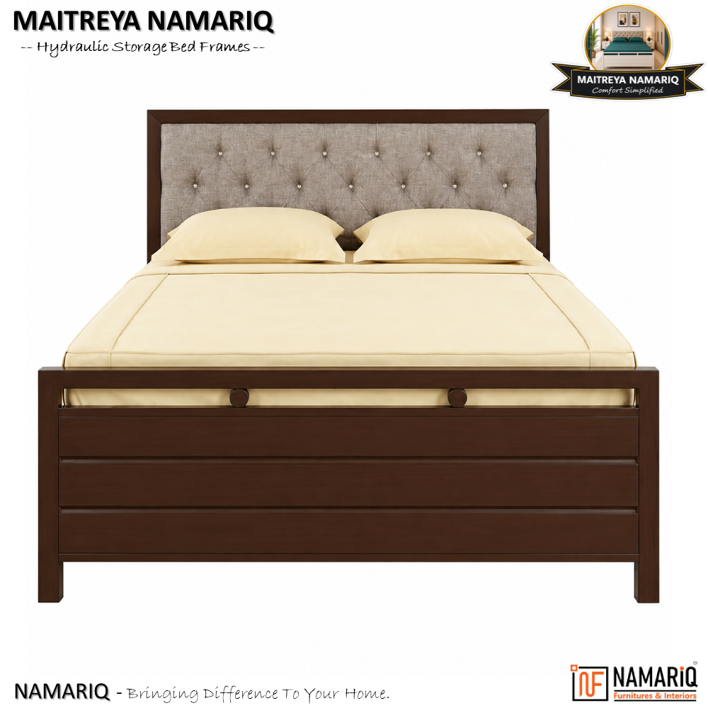 maitreya-namariq-hydraulic-storage-box-metal-bed-frame-with-tufted-fabric-headboard-bedroom-furniture-easy-assembly-premium-powder-coated-king-queen-single-sizes-brown-color