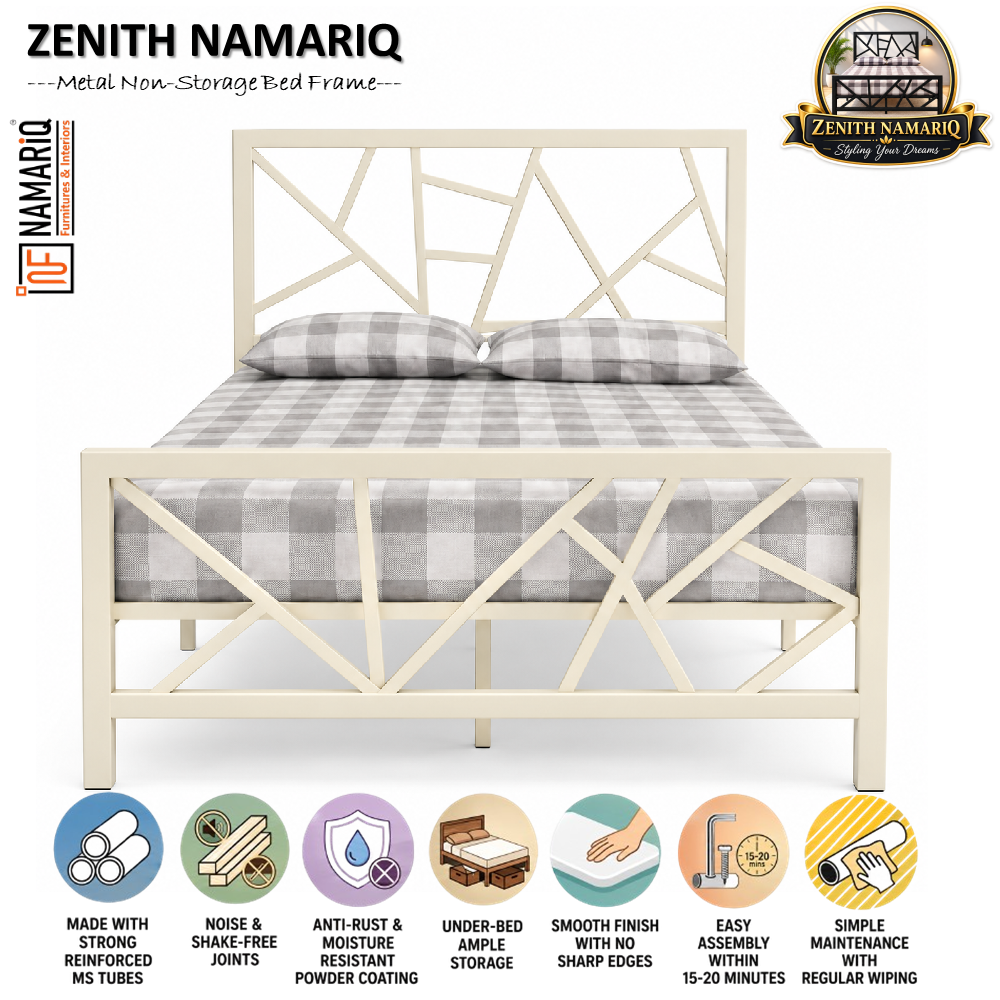 zenith-namariq-heavy-duty-metal-bed-frame-with-modern-geometric-x-pattern-solid-metal-bed-bedroom-home-furniture-with-without-mattress-powder-coated-ivory-finish-king-queen-double-single-sizes